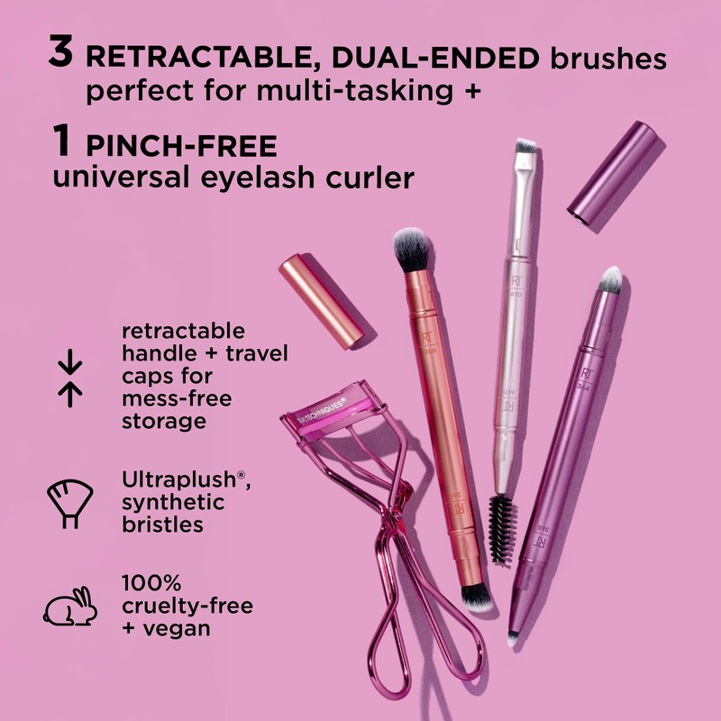 Real Techniques Double Time Brush + Lash 4 Piece Set,