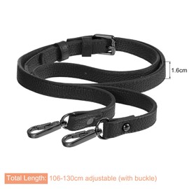 sourcing map Purse Strap, Crossbody Strap Leather Adjustable Replacement Shoulder Strap for Women's Crossbody Handbags Bag, 0.6" Wide, 41-51" Long (Black)