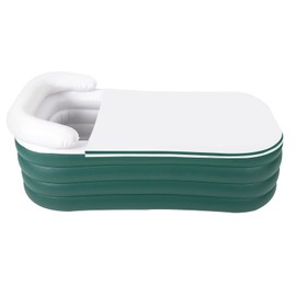 Inflatable Bathtub 6ft Adult Bath Freestanding Inflatable Bathtub 4-Layer Foldable Blow Up Bath Tub w/Electric Air Pump for Soaking Tub, SPA,Ice Bath,Supports Up to 220 LBS (Dark Green)