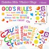 Whaline 9 Sheet Back to School Window Clings Bible Verse