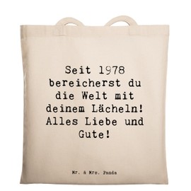 Mr. & Mrs. Panda Tragetasche Spruch 1978 Geburtstag - Geschenk, 1978 geboren, Glückwunsch, Happy Birthday, Einkaufstasche, liebevolle Designs,
