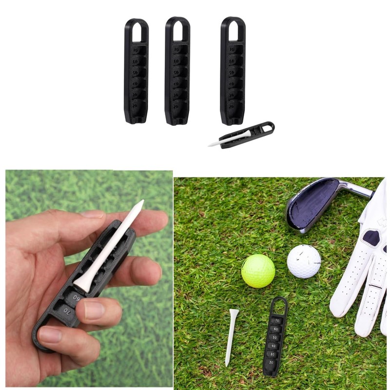 Songholee 3 Pcs Adjustable Golf Tee Height Adjuster，6 Settings Precision