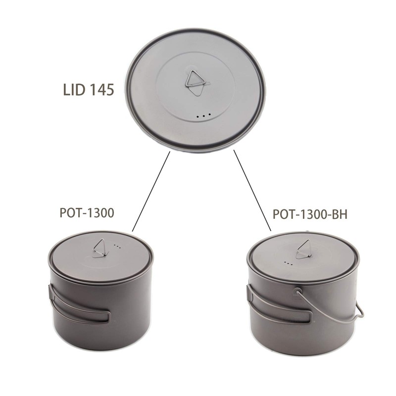 TOAKS 蓋 チタンポットまたはカップ 80mm/90mm/115mm/130mm/145mm/170mm (LID-145)