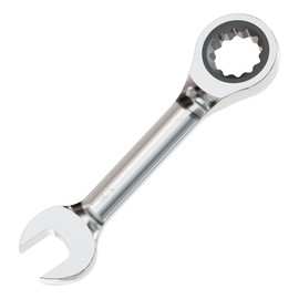 FOCMKEAS 5/16 Inch Anti-slip Stubby Ratcheting Combination Wrench SAE 72 Teeth 12 Point Ratchet Box Ended and Open End Spanner Tools for Tight Space, Heat-Treated CR-V