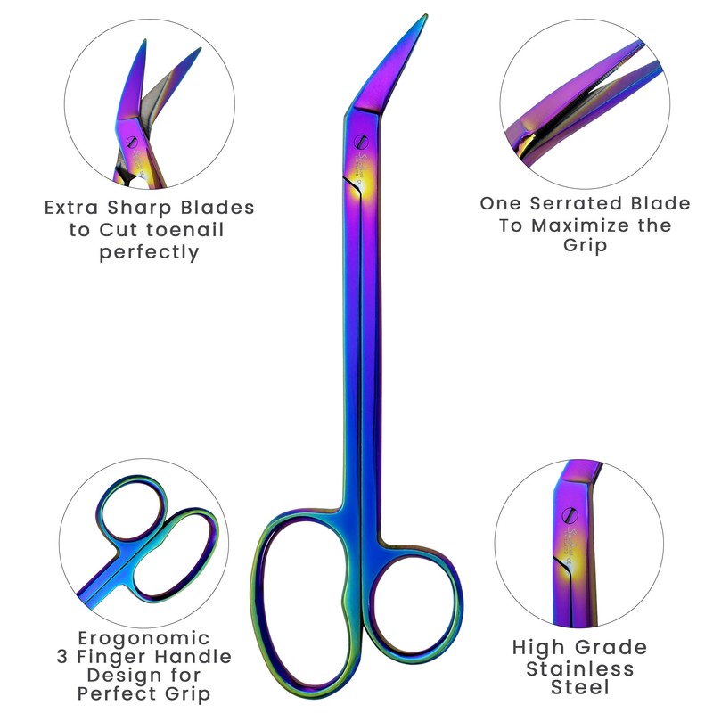Long Handled Toenail Clippers for Thick Nails, 7.5" Angled Tip