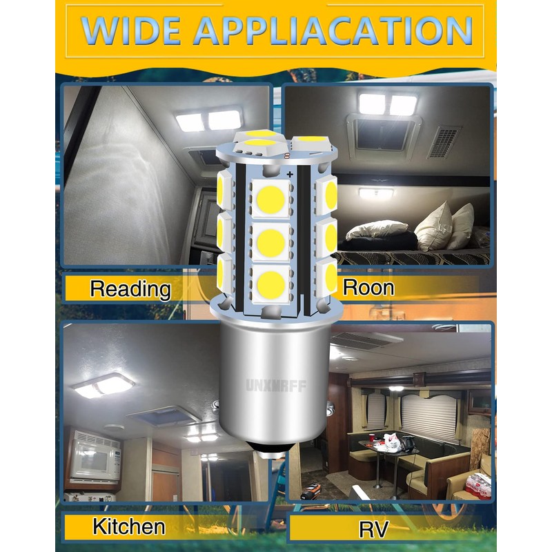 UNXMRFF 1156 LED Bulb White Super Bright 1073 1003 BA15S