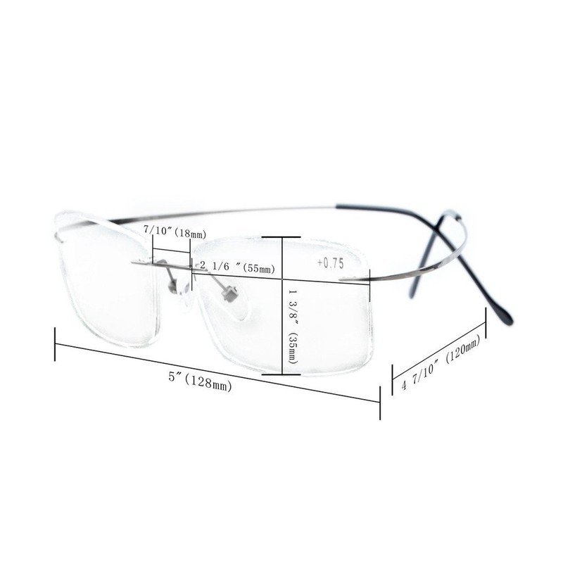 Eyekepper - Gafas de lectura de titanio sin montura para