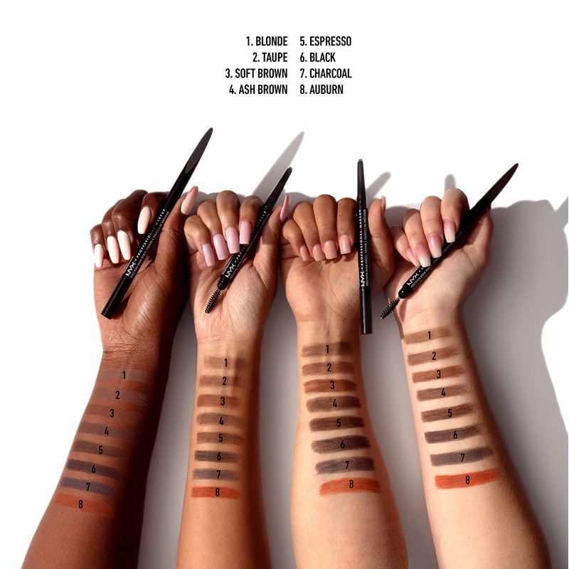 NYX Professional Makeup Precision Brow Pencil, Dual Ended with Flat