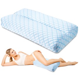 puredown Knee Pillow for Side Sleepers, Leg Elevation Pillow for Side Sleeping, Pillow Between Legs for Aligns Spine, Support for Pregnancy Relieves Pressure Hip Leg and Improve Sleeping, White