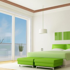 YLL Crown Molding Peel and Stick 3D Wall Edging Foam Baseboard Self Adhesive Wallpaper Border Flexible Base Moulding Trim Mirror Border Lines (Brown 2PCS-178)