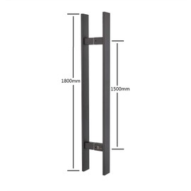 TOGU TG-6018 71 inches Solid Standoffs Heavy-Duty Commercial Grade-304 Stainless Steel Push Pull Door Handle/Barn Door Pull Handle/Glass Pulls, Matte Black Finish