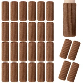 28 Piece Brown Furniture Socks, SACONELL Polyester Chair Leg Socks Floor Protector Elastic Wool Knit Floor Furniture Feet Covers Pads, Fit Chair Leg Girth 1-1/2 to 2-1/4 inches