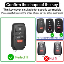 2 Piezas Funda de Goma de Silicona para Llavero, Funda para Llave Compatible con Toyota Camry Hybrid LE Prius 2026 2025 de Botón Inteligente, Protector de Repuesto para Accesorios de Automóvil Protege la llave nueva/decolorada/grasa de caídas, arañazos y 