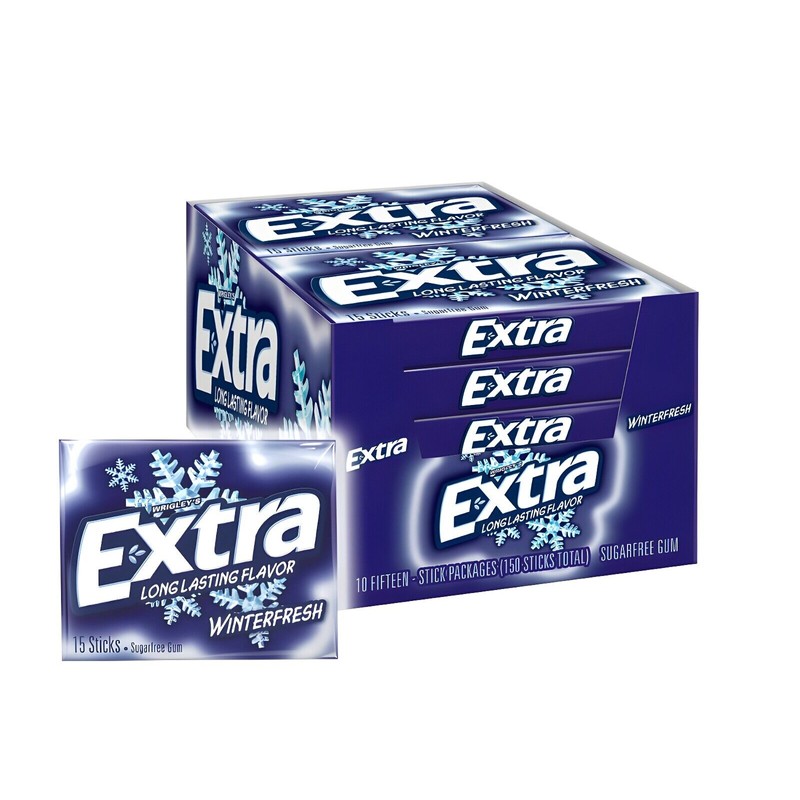 Extra Winterfresh Gum, 15 Count Sticks (Pack of 10)