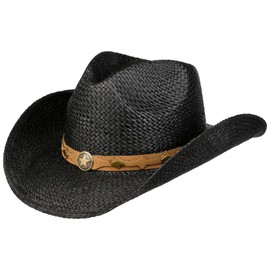 Conner Millersview Straw Hat Raffia Hat Sun Hat Western Hat Cowboy Hat, black, M