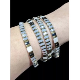 Boho Miyuki Tila bracelet boho Japanese glass tile stackable minimal USA