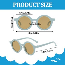 8pcs Cute Round Glasses,Sunglasses Kids,Toddler Sunglasses Multipack,Colorful Kids Fashion Sunglasses for Girls Boys Summer Party, Themed Party Dress Up, Birthday Party , Photography Props(8 Colors)