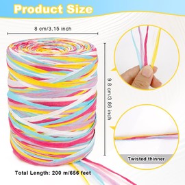 200 m Colourful Raffia Raffia Paper Shredded Gift Ribbon Paper Raffia Gift Ribbon Natural Raffia Paper Ribbon