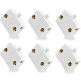 CENPEK Pack of 6 Wardrobe White Electric Light Switches Normally Closed Lamp Switch for Cabinet Lights Cabinet Doors Light Switch
