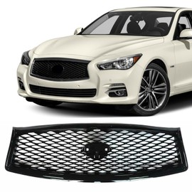 YLT AUTO Front Bumper Cover Upper Grille Replacement Shroud Front Air Inlet with Chrome Trim Fit 2014-2017 for Infiniti Q50…