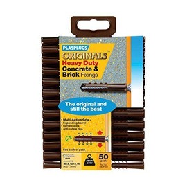 Heavy Duty Raw Rawl Plug Fixings Brick Stone Cement Concrete Professional Hanging Screw Fixing Clamps Pack of 50