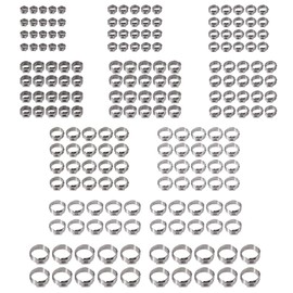 Bohaner 200Pcs Stainless Steel Single Ear Stepless Hose Clamps 7mm-21mm Hose Clamps Set O Clips Hose Tube Pipe Clamps Fuel Line Clip