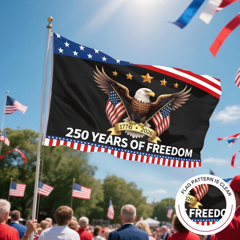 3Ply 250 Years of Freedom Flag 1776-2026 Eagle Flag 250