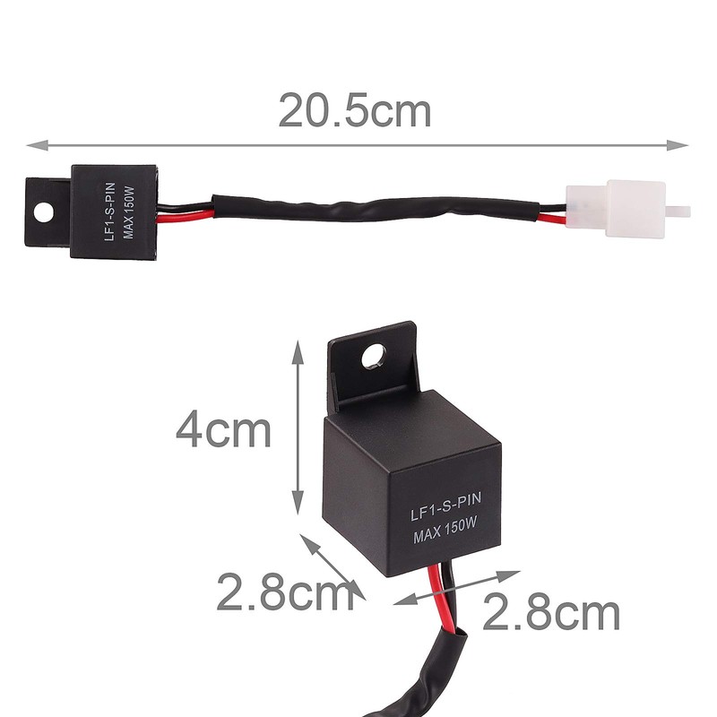 Kinstecks 2Pin Flasher Relay 12V Motorcycle Indicators LED Light Flasher