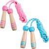 2 Pcs Jump Rope for Kids Adjustable (Pink+Blue)