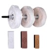16" Woodworking 3-Step Lathe Buffing System，3-Wheel Bufffing Mandrel MT2