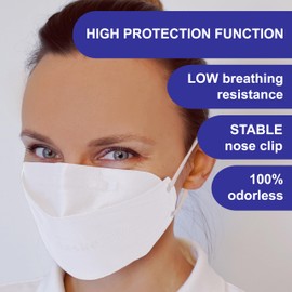 kela 20x Mascherine FFP2 Bianco | Prodotto in Germania | Respiratorie confortevole con estensione del passante per le orecchie | OEKO-TEX Delicato sulla pelle con migliorata capacità respiratoria