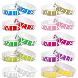 1000 Pieces Paper Wristband, BetterJonny VIP Disposable Rainbow Wrist Straps Identification Wristbands 10 Colors Admission Bands Waterproof Paper Bracelets Wristbands for Events Party Bar