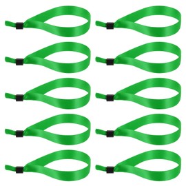 PATIKIL Disposable Cloth Wristbands for Events, 100 Pcs Adjustable Cloth Event Wristbands Colored Wrist Bands for Concert Club Parties, Green, 13.8"x0.6"