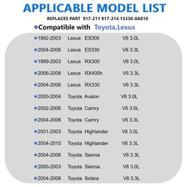 2PCS Left & Right OCV Oil Control Engine Variable Valve Timing VVT Solenoid Compatible with 1992-2010 ES300 ES330 RX300 RX330 Camry Highlander Avalon Sienna Solara V6 3.0L 3.3L 15330-0A010