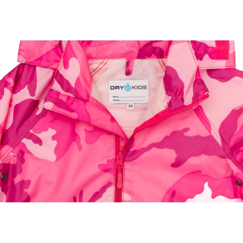 DRY KIDS jacket and trouser set Camo Pink 11/12yrs