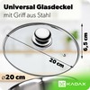 Kadax Glass Lid with Steel Handle, Heat-Resistant Lid for Pot,