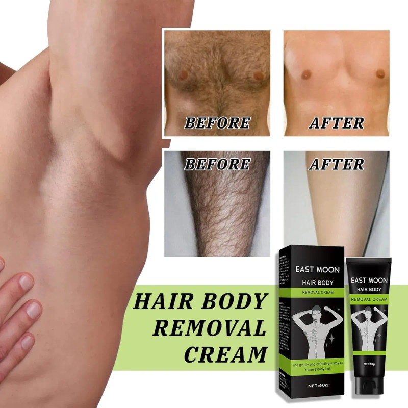 Crema Depilatoria Cuerpo De Vello Sin Dolor Para Hombres, Cr