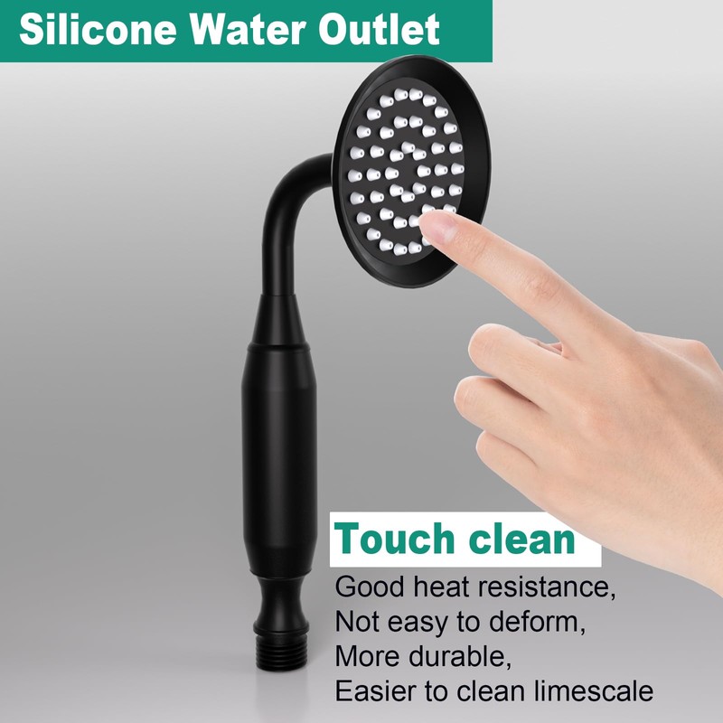 Brass Shower Slide Bar with Handheld Shower Head, Adjustable Height