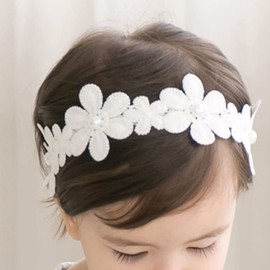 Rannyrena Lace Flower Bow-knot Baby Girls Headband Birthday Infant Wrap Elastic Baby Turban Hairband for Newborn Infant Toddler Kids (Style 10)