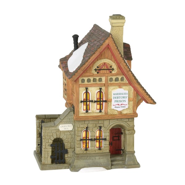 Department 56 Dickens Village Marshalsea Debtors Prison Lit Building, 7.5