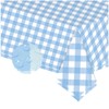 2pcs Light Blue and White Checkered Disposable Tablecloth Table Covers,137