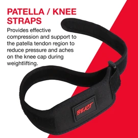 Alpha Designs | 'BEAST' Knee Support Weight Lifting Straps for Patella Tendon