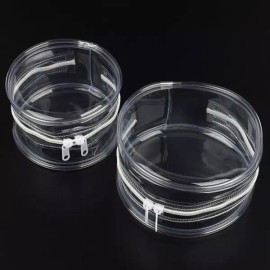 Ru Hai 루하이 PVC 지퍼형 원형 투명파우치 미니립스틱파우치 [소] Luhaï PVC Zipper Circular Transparent Pouch Mini Lipstick Pouch [Small]