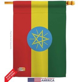 Nationality Ethiopia Garden House Flags Kit Regional Nation International World Country Particular Area Small Decorative Gift Yard Banner Double-Sided Made in USA 28 X 40
