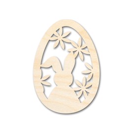 Unfinished Wood Easter Bunny Flower Egg Shape Easter Craft up to 46" DIY 3" / 1/8"