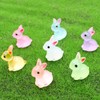 Yomwig 50Pcs Easter Luminous Mini Resin Bunnies, Tiny Rabbits Figures
