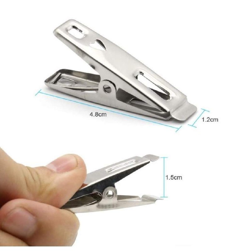HappyHome Stainless Steel Silver Clothespins Set of 20 Cute Clothespins
