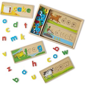 Melissa & Doug Spanish See & Spell Educational Language Learning Toy - FSC Certified - Style: English