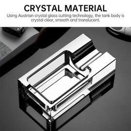 CIGARLOONG Cigar Ashtray Glass for Outdoors Patio Home Office Use,Gift for Men (Grey)