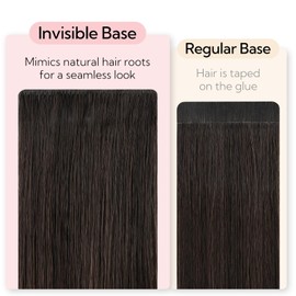 HOTBANANA Invisi Edge Tape in Hair Extensions Human Hair, 18inch 50g 20pcs Balayage Dark Brown Mixed Chestnut Brown Invisible Tape in Extensions Straight Seamless Real Remy Hair Injected